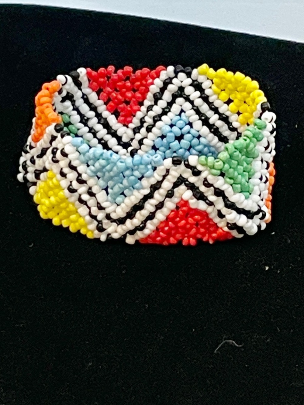 Handmade SW Native American style Beaded Stretch Cuff Bracelet Multicolor , 6”
